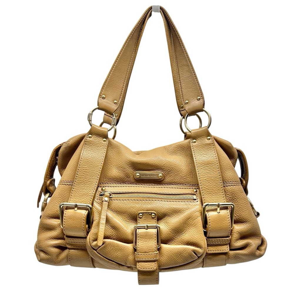 Michael Kors Austin Pebbled Leather Satchel Bag Hobo Shoulder Bag‎ Gold Hardware
